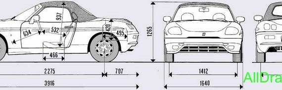 Fiat Barchetta (Фиат Барчетта) - чертежи (рисунки) автомобиля